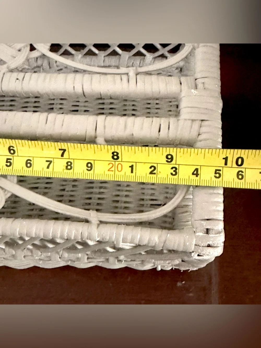 Vintage Wicker Kleenex Box Holder Light Gray Tissue Box Holder Bathroom Decor